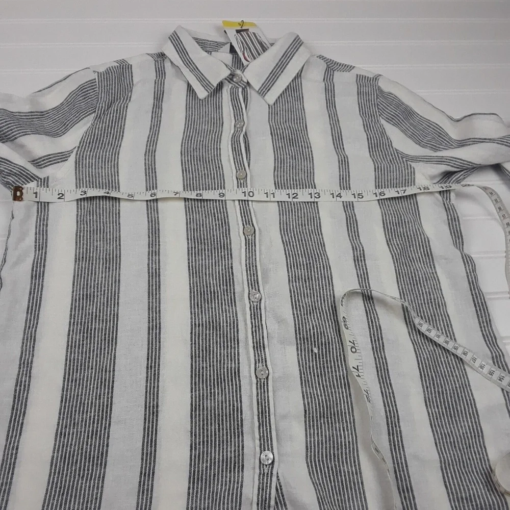 Orvis Ladies Women's Long Sleeve Button Front Linen Blend Top Shirt Size S - Picture 8 of 9